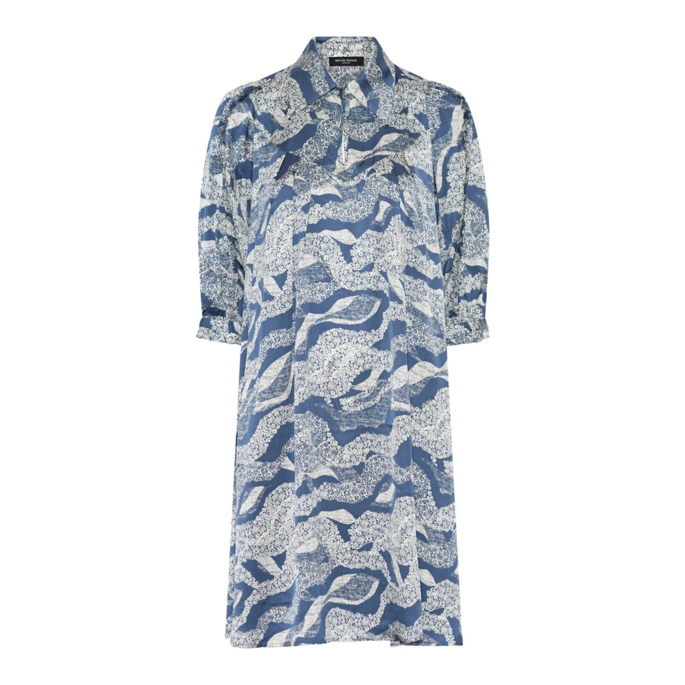 Bruuns Bazaar Blauw kantjurk met print Multicolor Dames