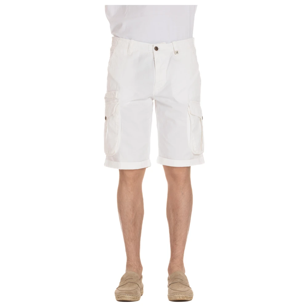 Hvit Lin Bermuda Shorts Komfort