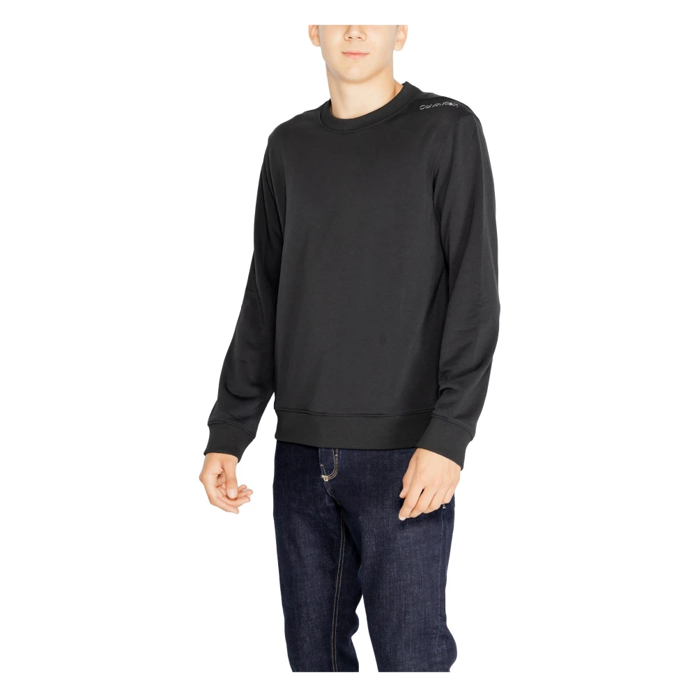 Calvin Klein Zwarte Ronde Hals Sweatshirt voor Mannen Black Heren
