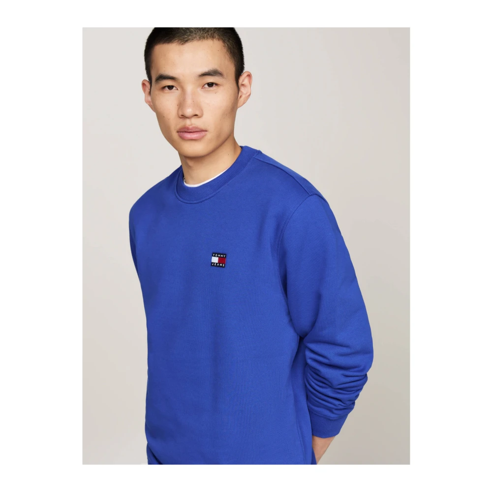 Tommy Jeans Geborduurde logo sweatshirt in blauw Blue Heren