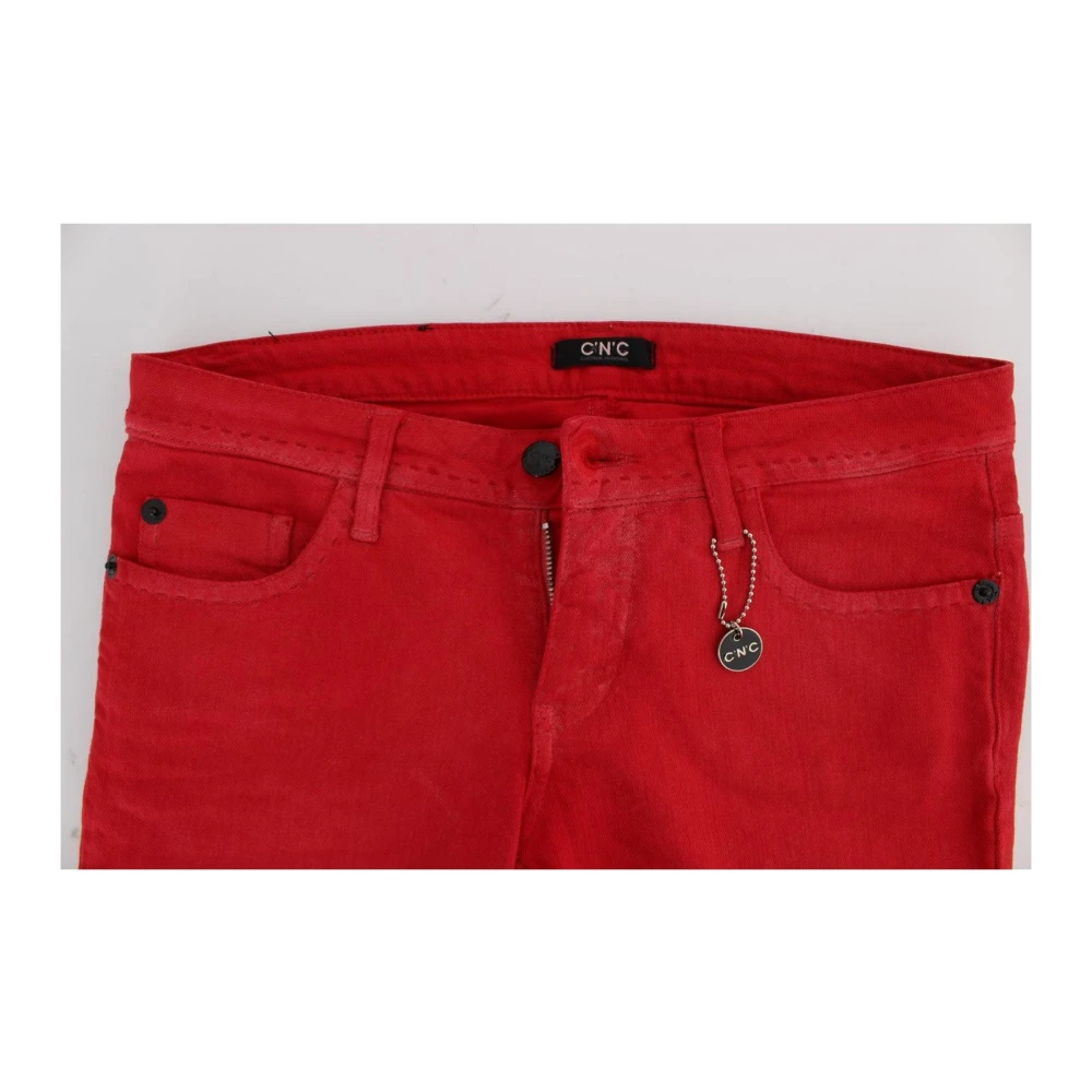 Costume National Super Slim Fit Rode Jeans Red Dames