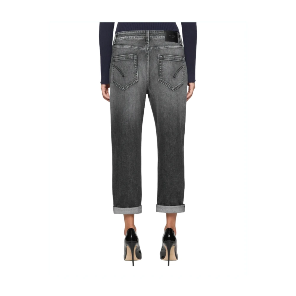 Dondup Zwarte Loose Fit Enkel Lengte Jeans Black Dames