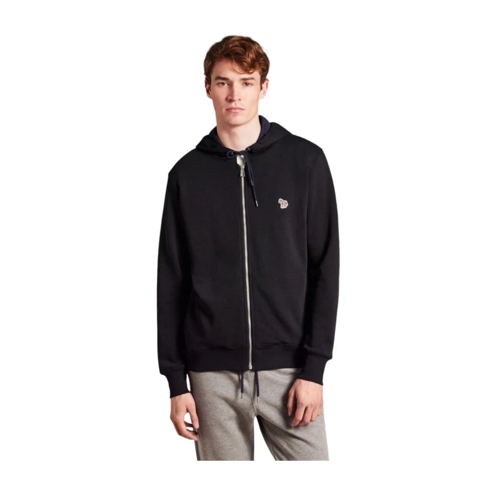 Paul Smith Biologisch Katoen Zebra Logo Hoodie Black Heren