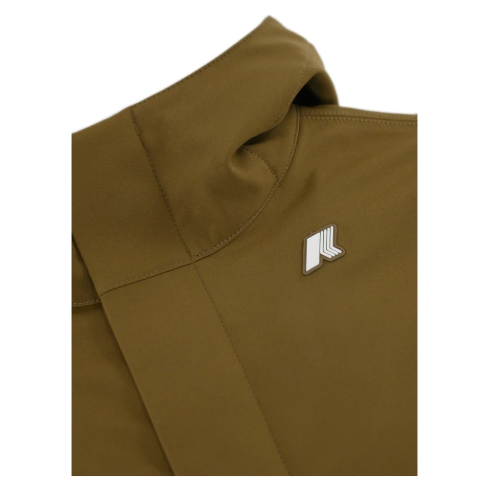 K-way Lange Hoodie Jas Bruin Fleece Gevoerd Brown Heren