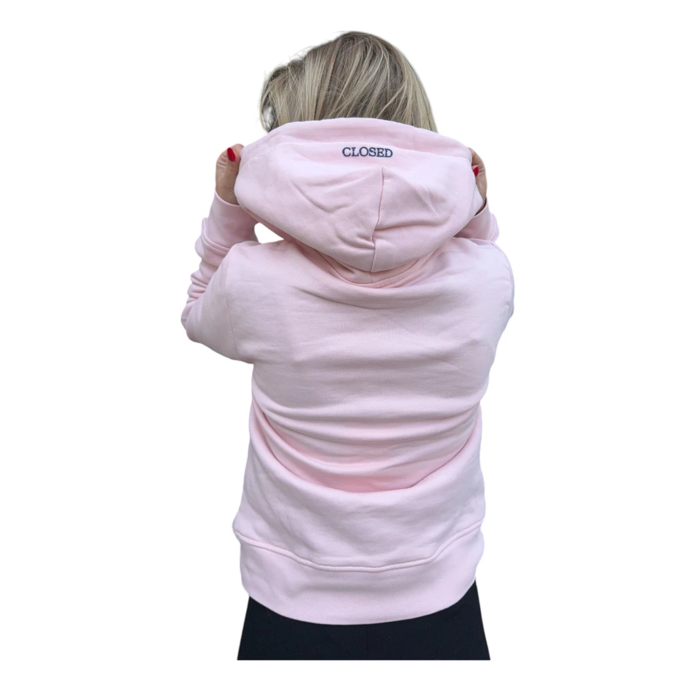 closed Katoenen hoodie met logoborduursel Pink Dames