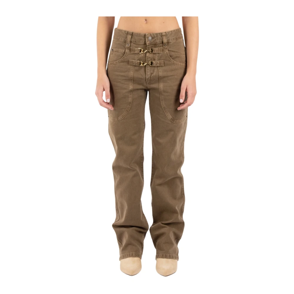 Isabel marant Bruine Rechte Pijp Broek Brown Dames