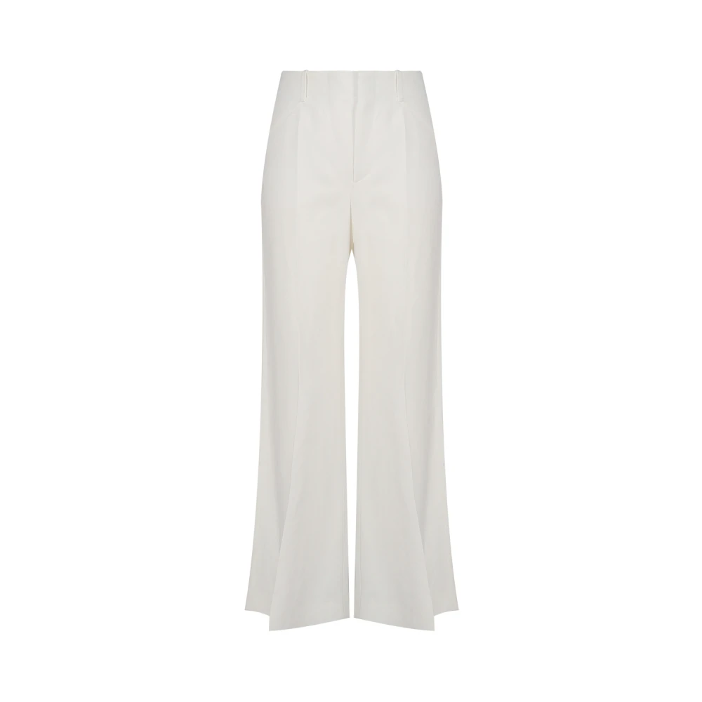 Chloé Women's White Wide Trousers, Xs, Elevate Wide Leg Trousers