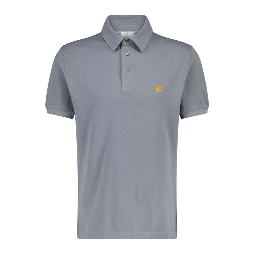 ETRO Polo Shirt met Logo Borduursel Gray Heren