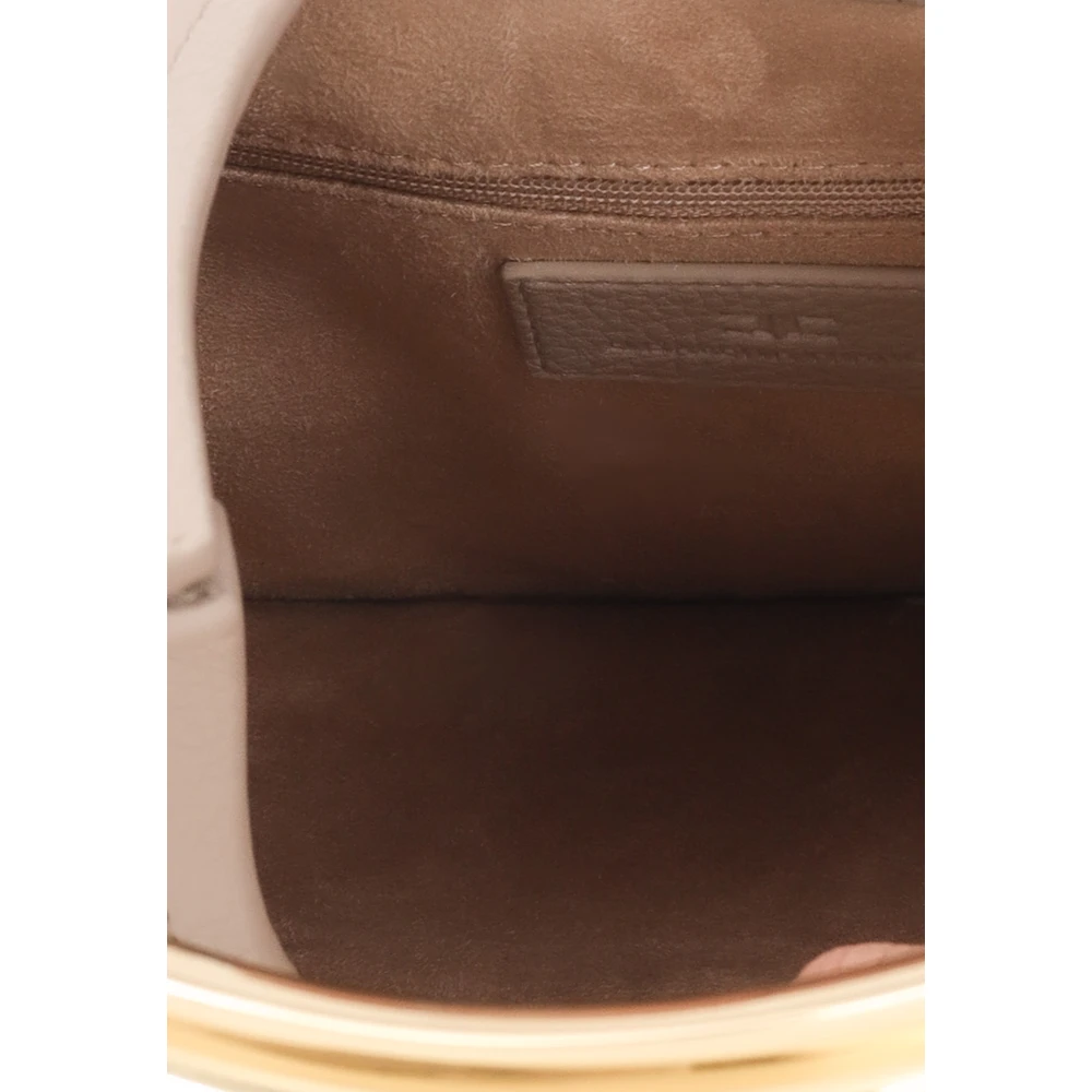 Elisabetta Franchi Beige handtas met gouden metalen handvat Gray Dames