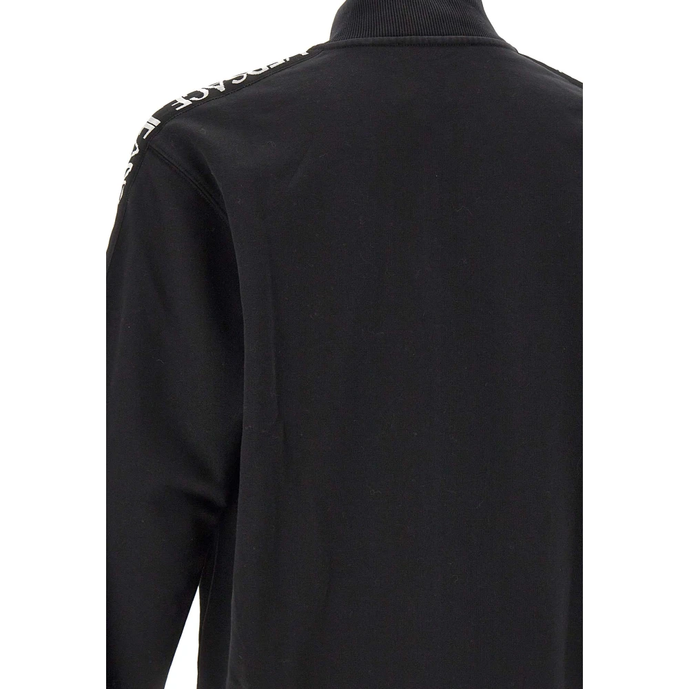 Versace Jeans Couture Zwarte Logo Tape Katoenen Sweatshirt Black Heren