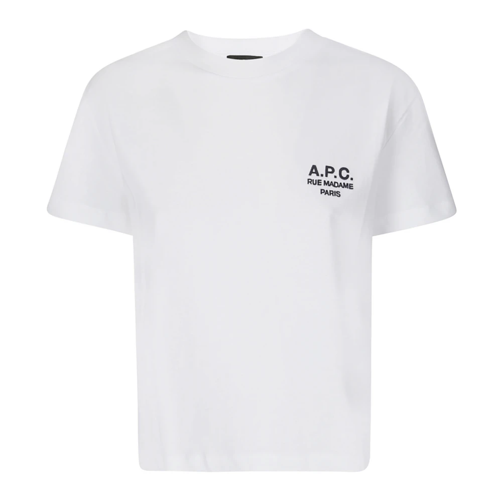 A.p.c. Witte Boxy Fit T-Shirt met Geborduurd Logo White Dames