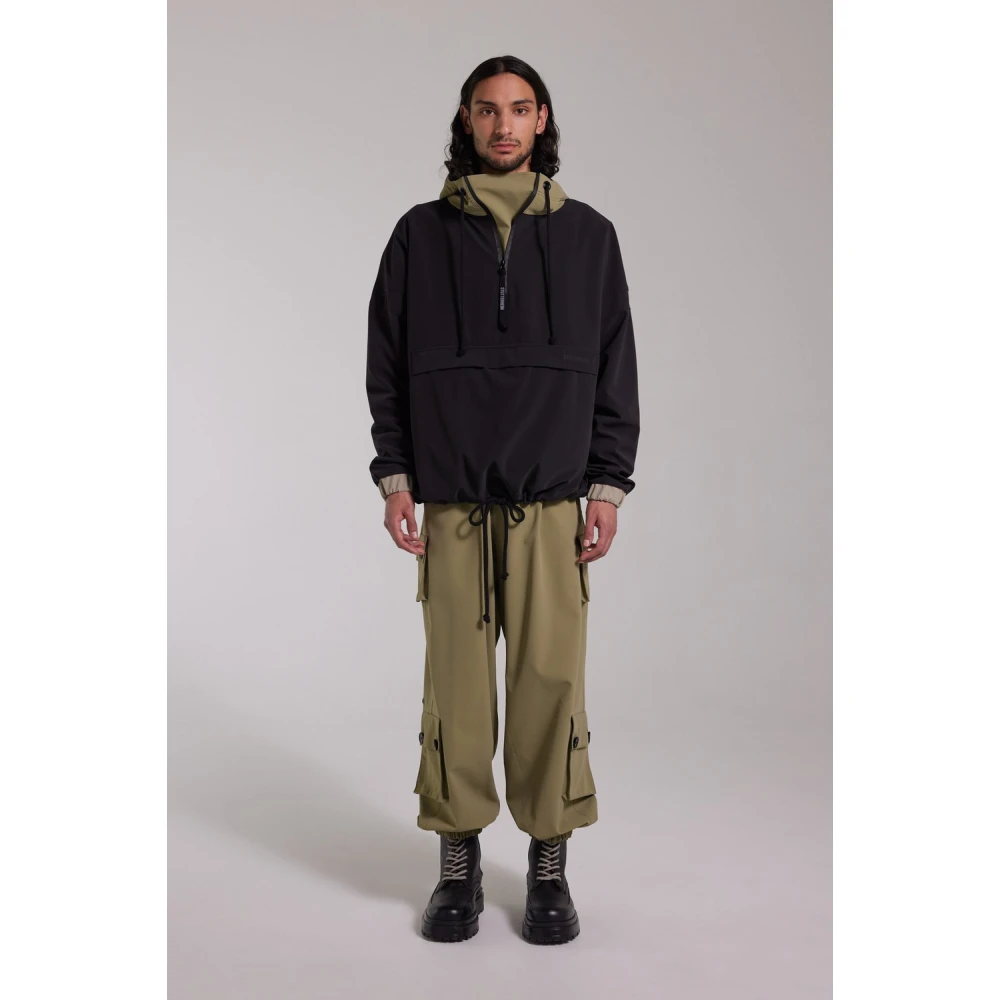Stutterheim Waterdichte Matte Anorak met Kleurblokken Black Heren