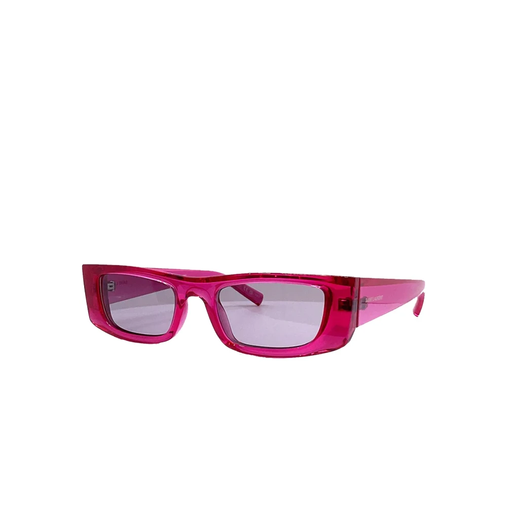 Saint Laurent Vierkante zonnebril met 100% UV-bescherming Pink Dames