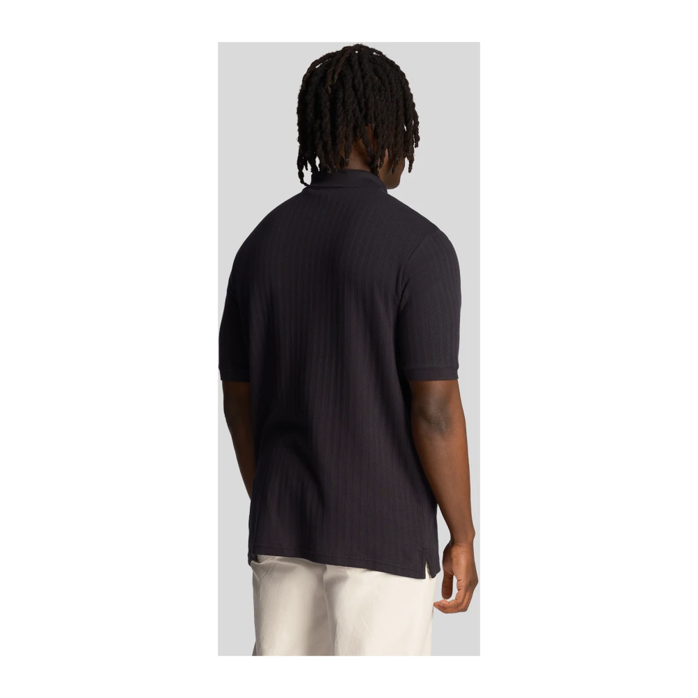 Lyle & Scott Gestreept Polo Shirt met Textuur Blue Heren