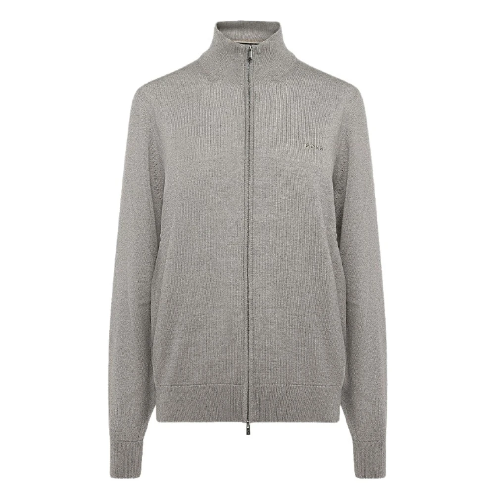 Boss Uomo Grigio - Cardigan Con Zip - Knitwear - Xl - Immagine 4