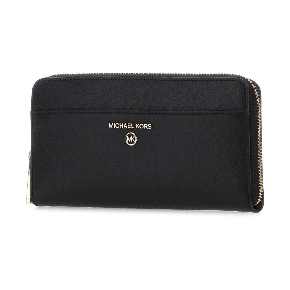 Michael Kors Klassieke Zwarte Leren Portemonnee Black Dames