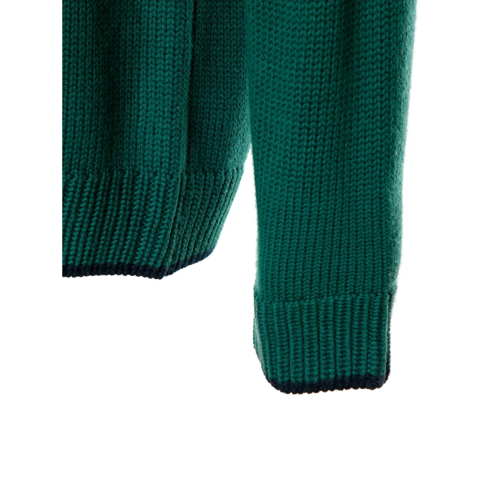 Casablanca Kleur Blok Polo Sweater Green Heren