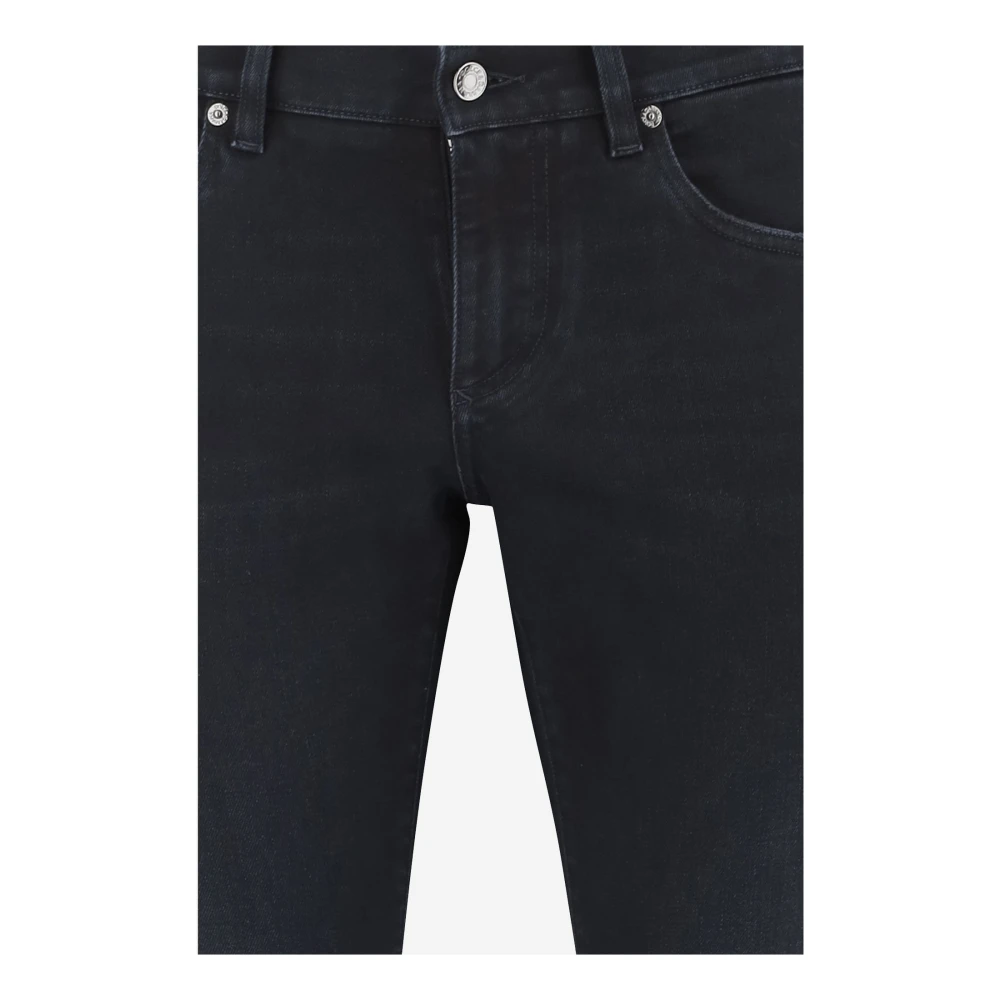 Dolce & Gabbana Zwarte Skinny Stretch Katoenen Jeans met Logo Black Heren