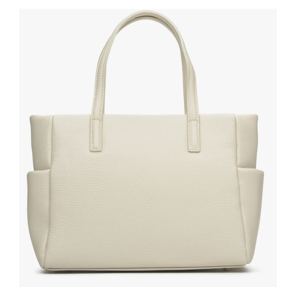 Estro Dames Licht Beige Shopper Tas gemaakt van Premium Italiaans Echt Leer Er00115082 Beige Dames