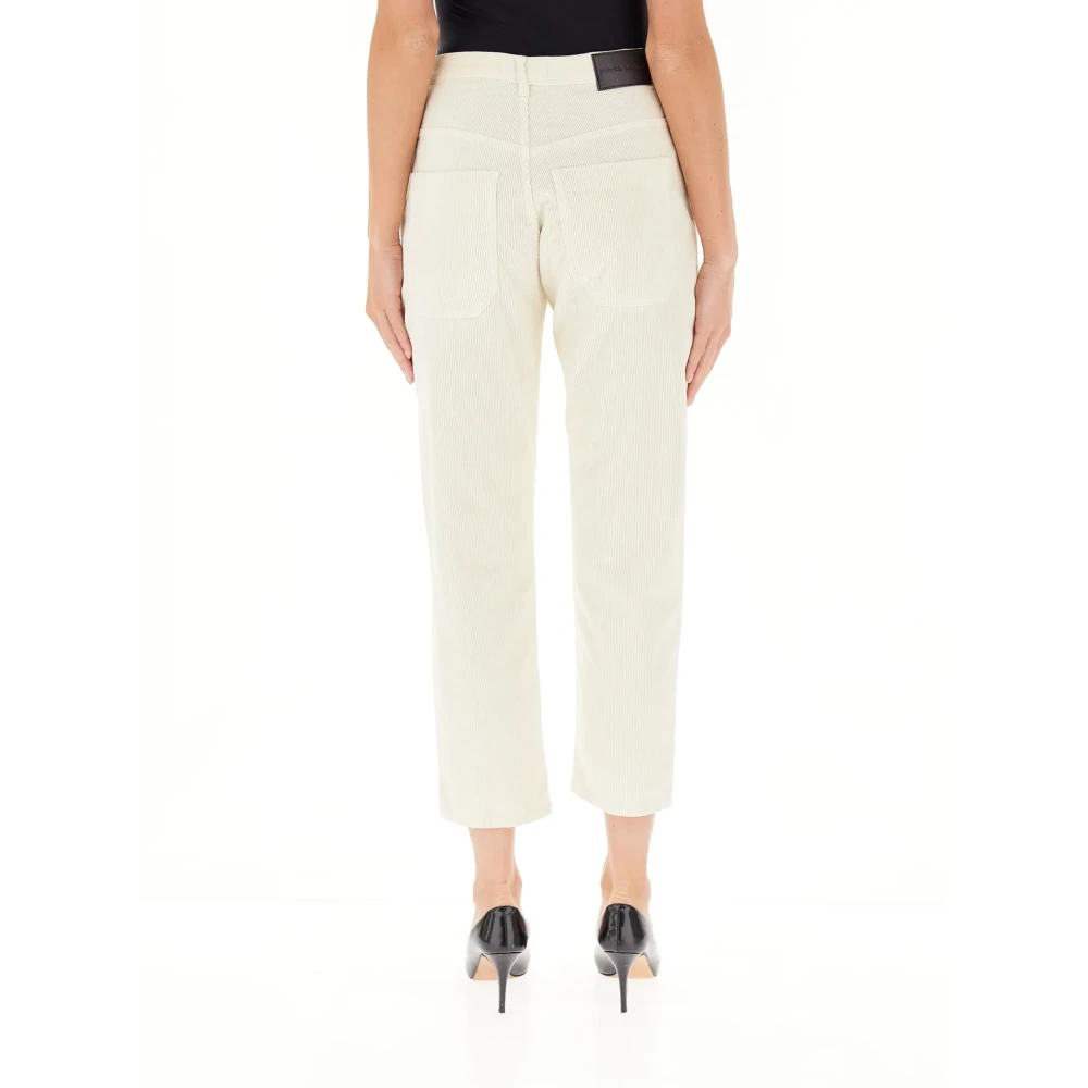 pinko Fluweelribbroek met voorrits White Dames