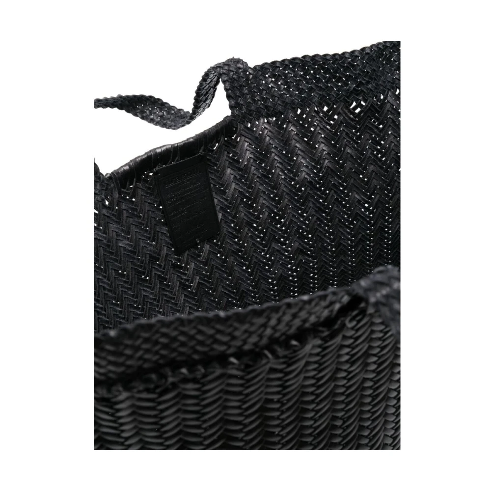 Dragon Diffusion Zwarte Geweven Leren Tote Tas Black Dames