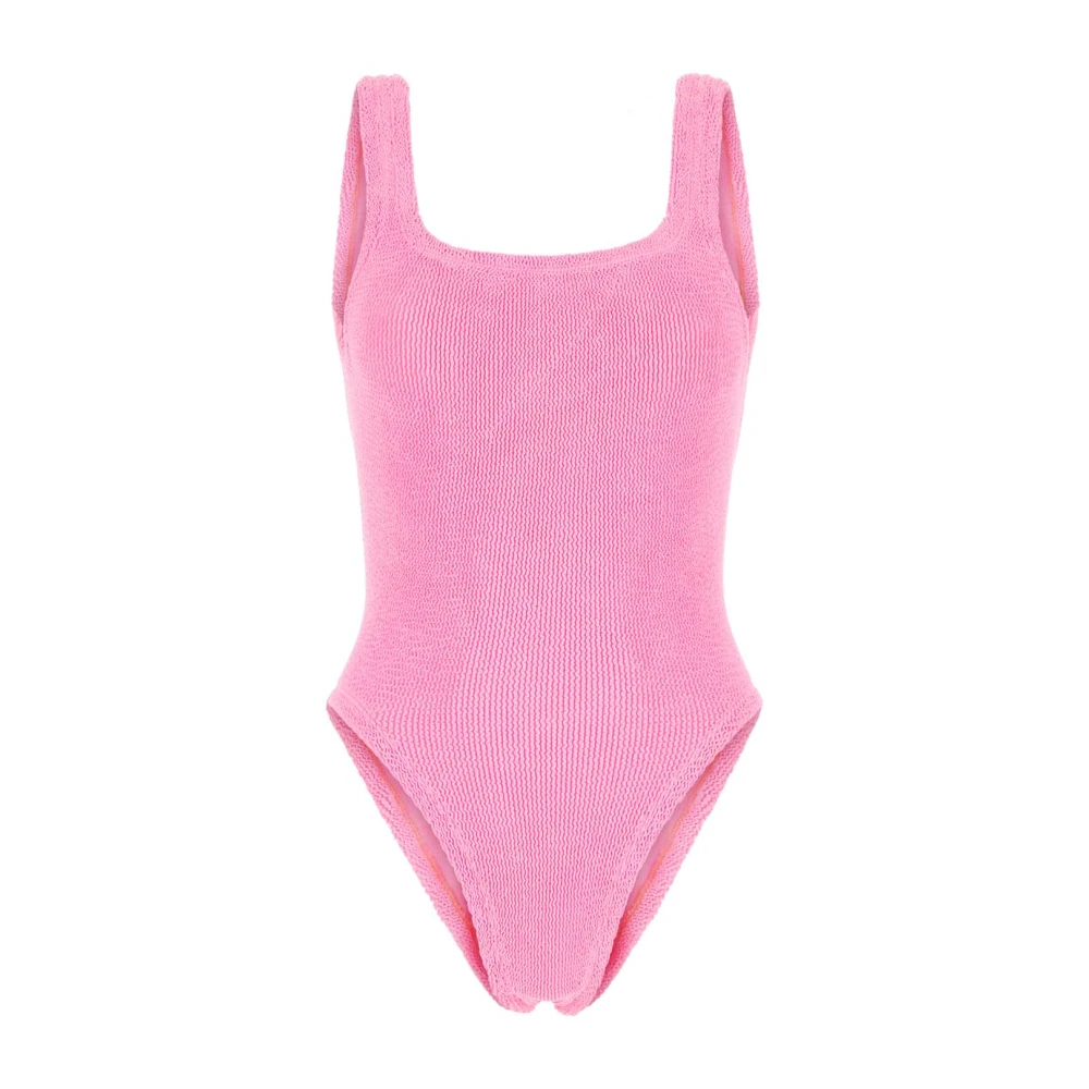 Hunza G Fluo Pink Stretch Nylon Swimsuit Pink Dames
