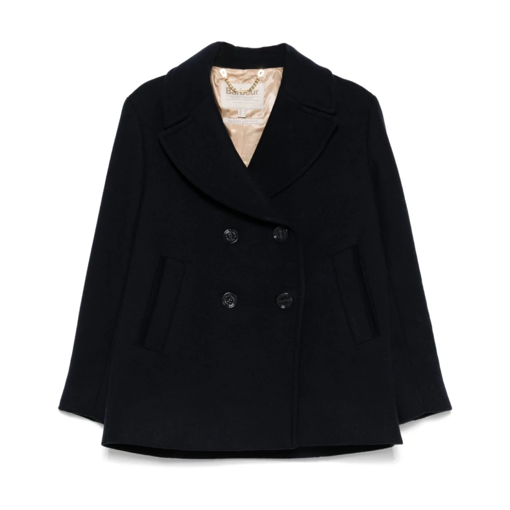 Barbour Blauwe Wollen Blend Double-Breasted Jas Blue Dames