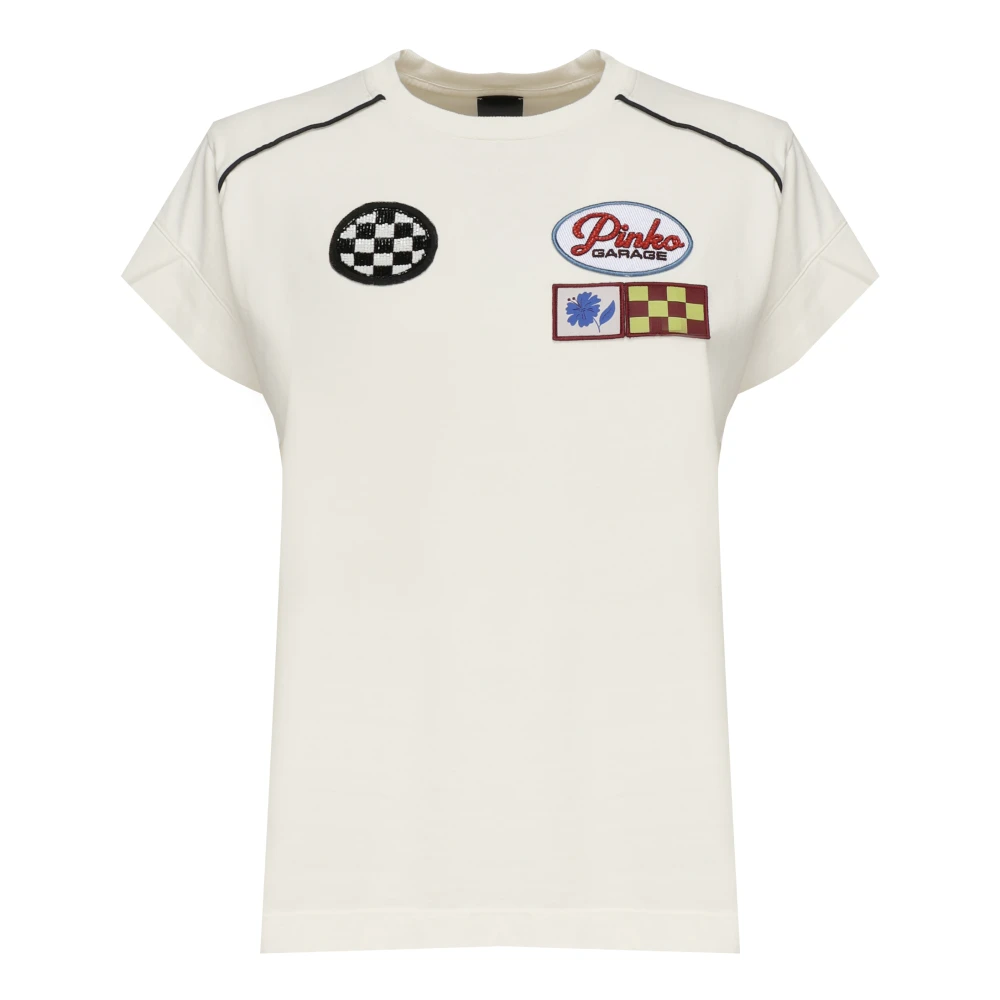 Pinko Women's White T-Shirts, Xs, Cotton T-Shirts And Polos