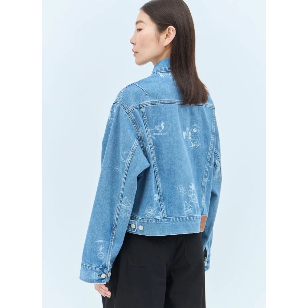 Carhartt WIP Grafische Stempel Denim Jack Blue Dames
