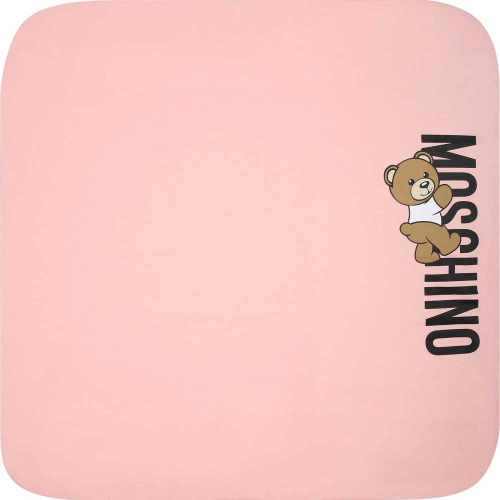Moschino Roze Katoenen Teddybeer Deken Pink Unisex
