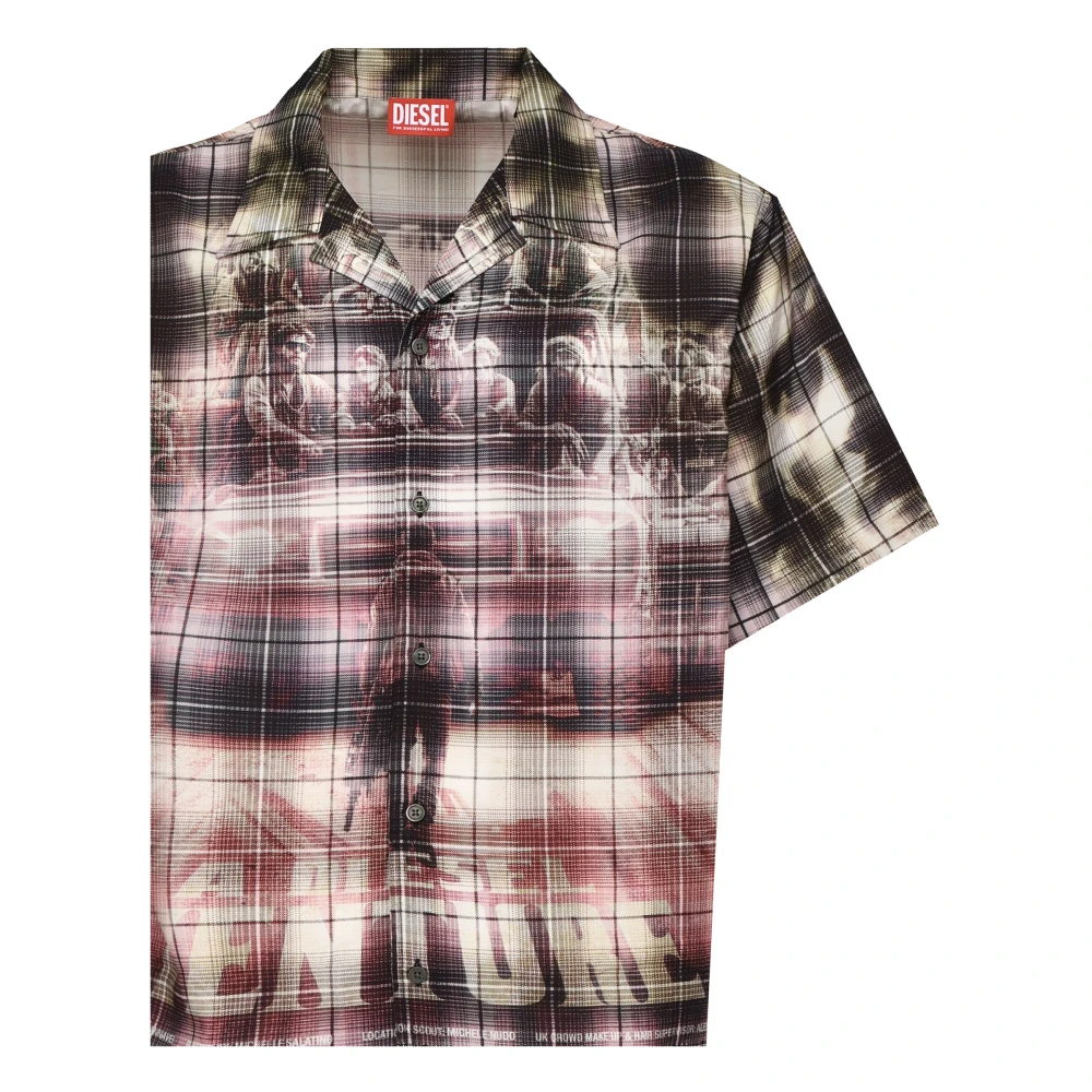 Diesel Film Poster Stijl Viscose Shirts Multicolor Heren