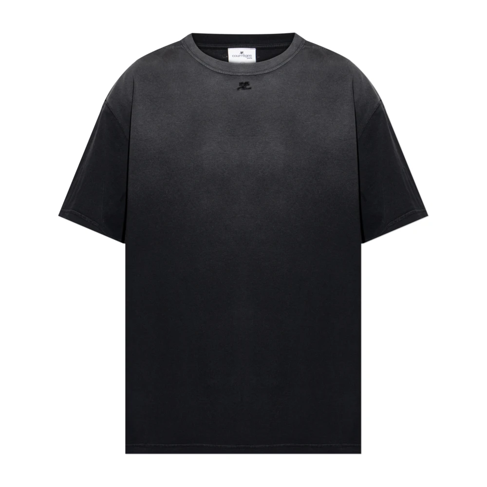 Courrèges T-Shirts, Male, Xs, Logo T-Shirt Black