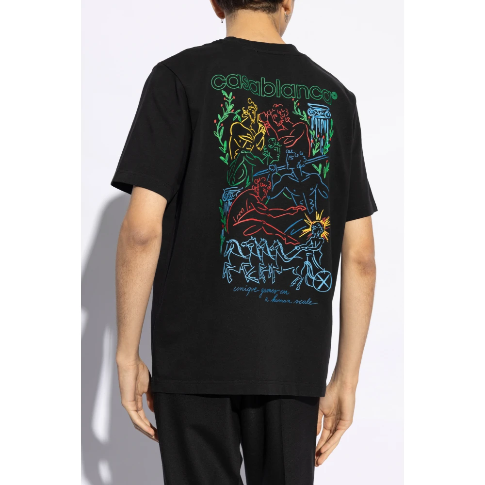 Casablanca Geprint T-shirt Black Heren