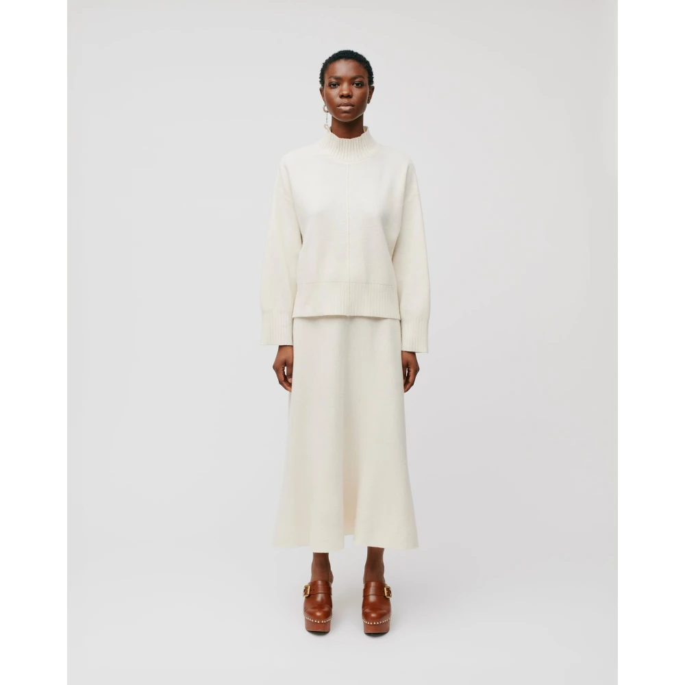 IVY OAK A-lijn Gebreide Rok in Vintage Cream White Dames