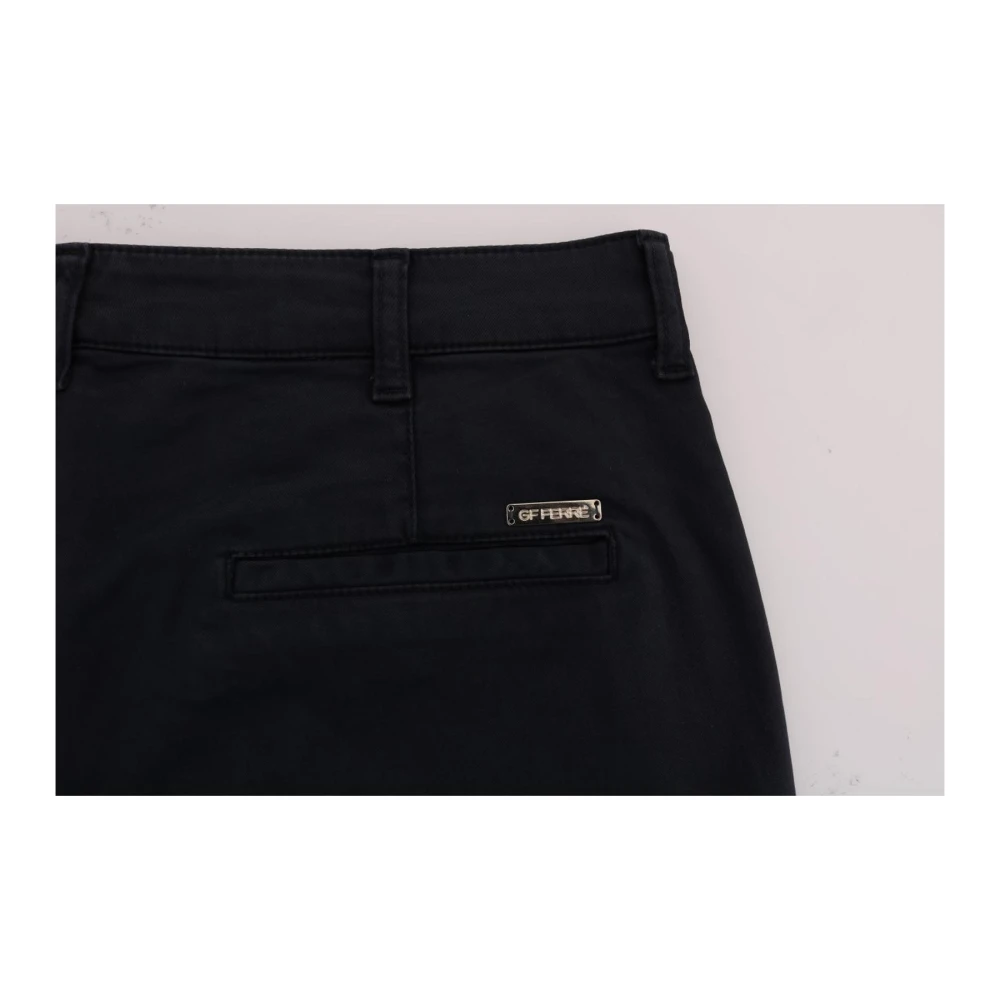 Gianfranco Ferré Blauwe Katoenen Stretch Chino's Rechte Pasvorm Blue Heren