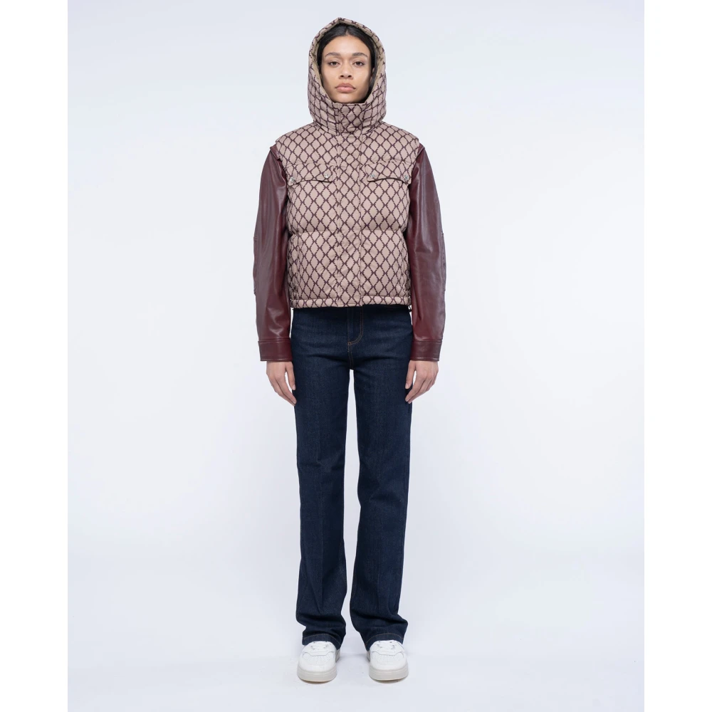 John Richmond Gewatteerd vest met capuchon collectiepatroon Multicolor Dames