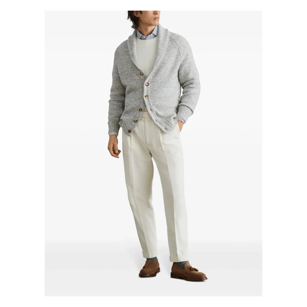 BRUNELLO CUCINELLI Blauw Indigo Cashmere Vest Gray Heren