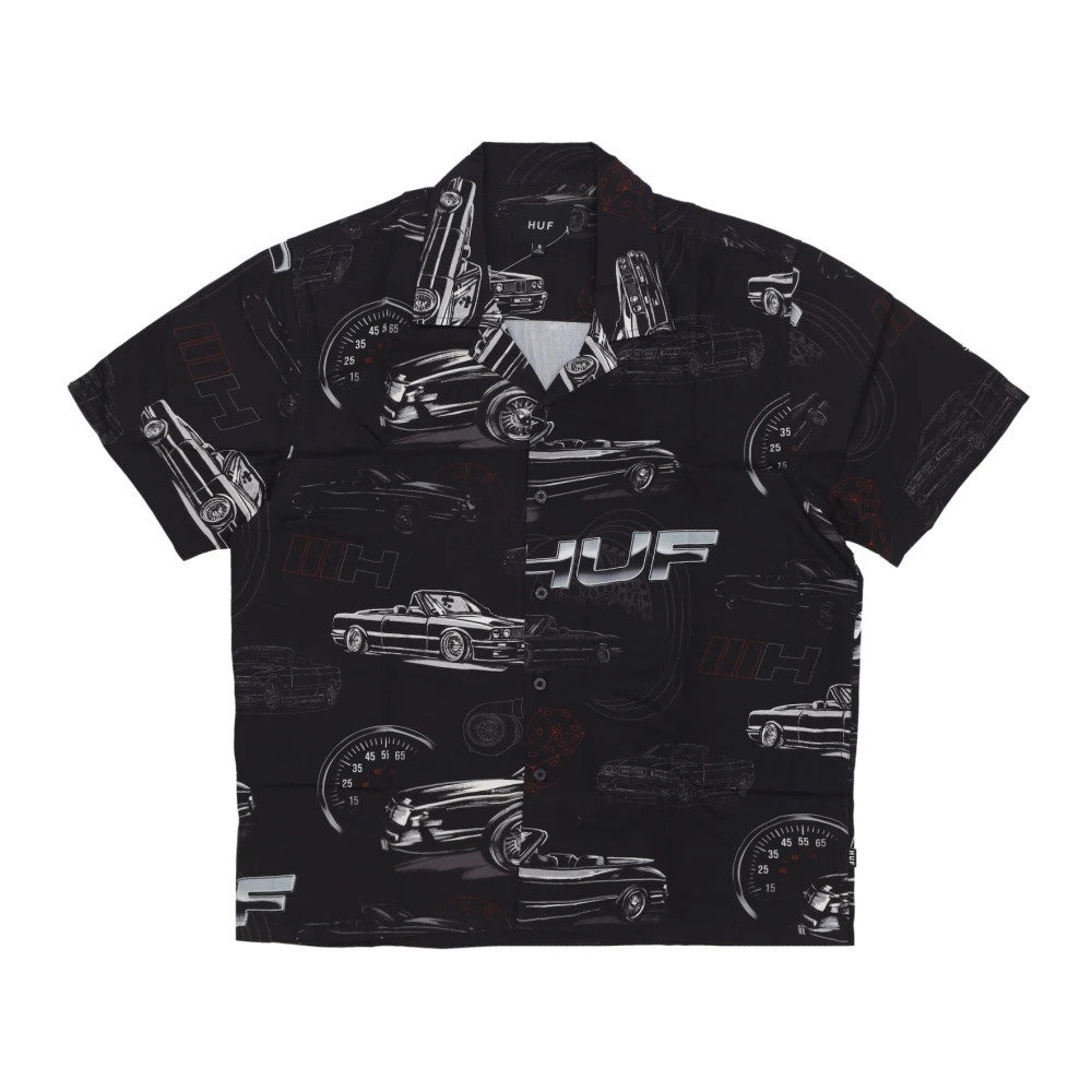 HUF Zwarte Resort Shirt met Kraag Black Heren
