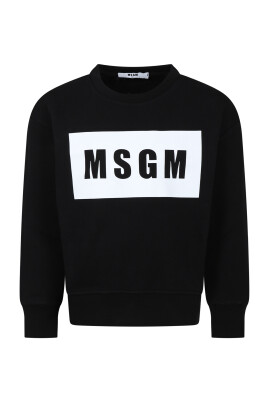 sweatshirt-col-rond-noir-avec-logo