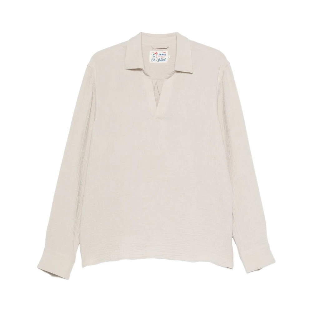 Mc2 Saint Barth , V-Neck Knitwear, Male, Beige, Xl, T-Shirts And Polos
