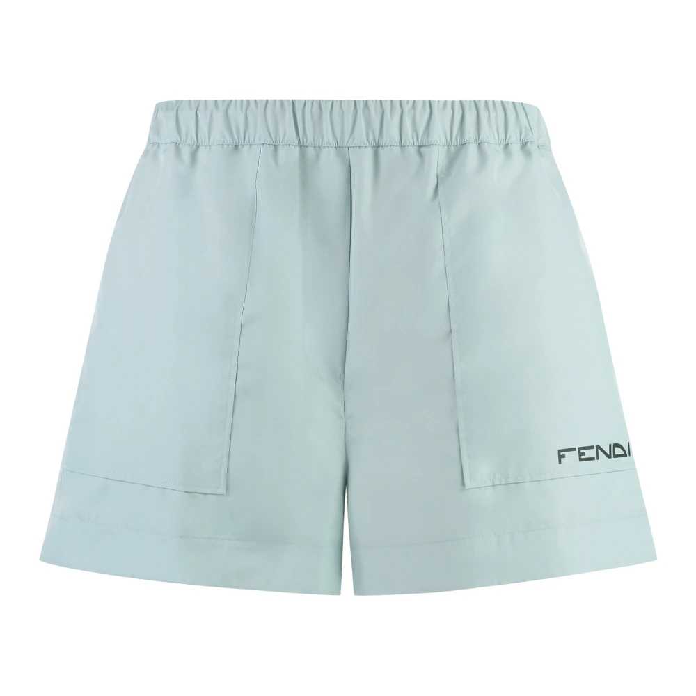 Fendi Women's Blue Techno Fabric Shorts
