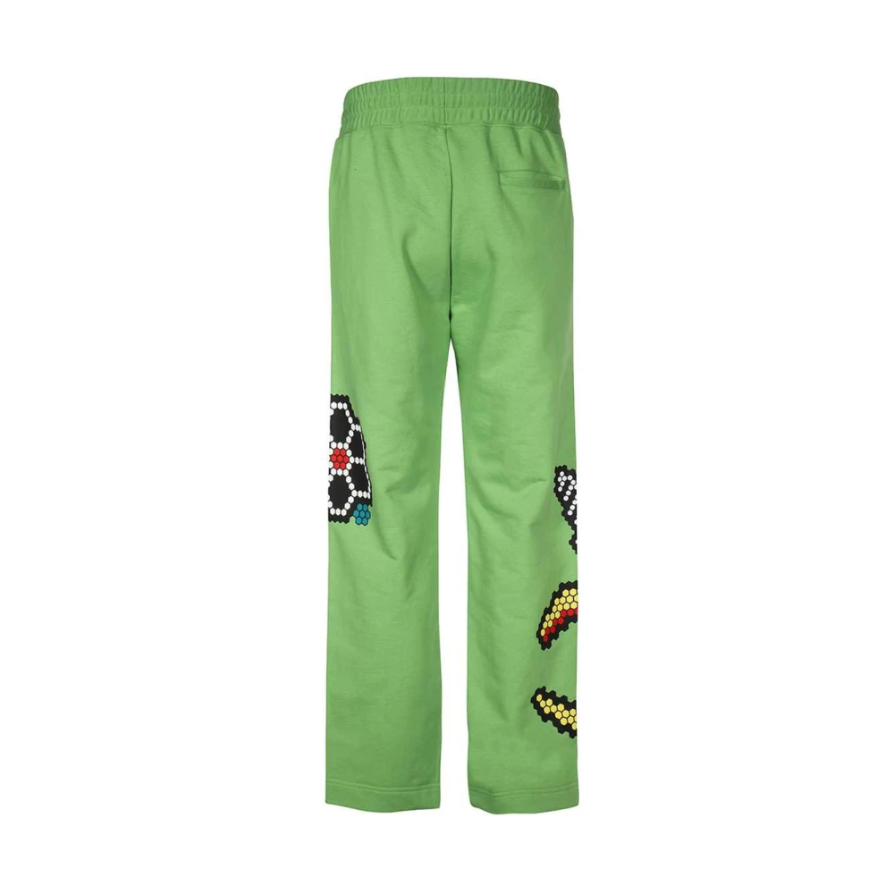 Gcds Sweatpants met bedrukt logo Green Heren