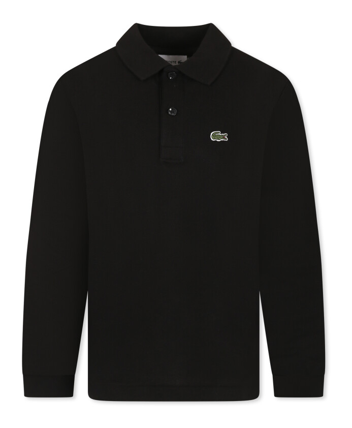 polo-noir-a-manches-longues