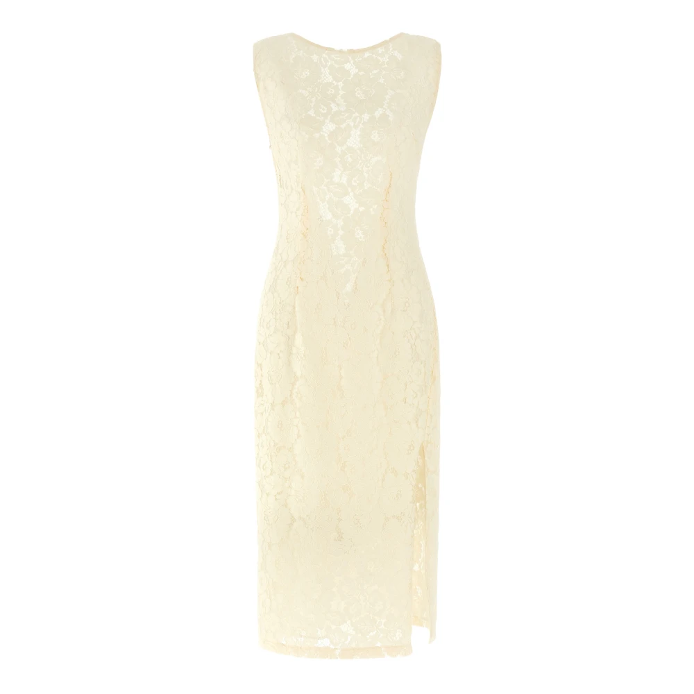 Pinko Women's White Drupa Lace Midi Dress