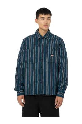 Mörk Randig Western Skjorta