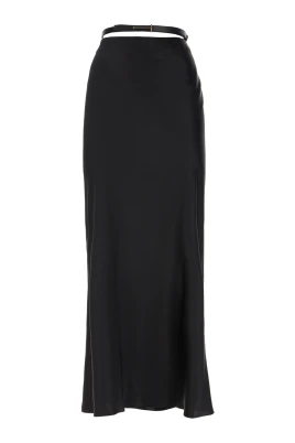 Silk Satin Ankle Length Bias Kjol