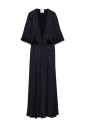 blue-v-neck-dress-with-elastic-waistband