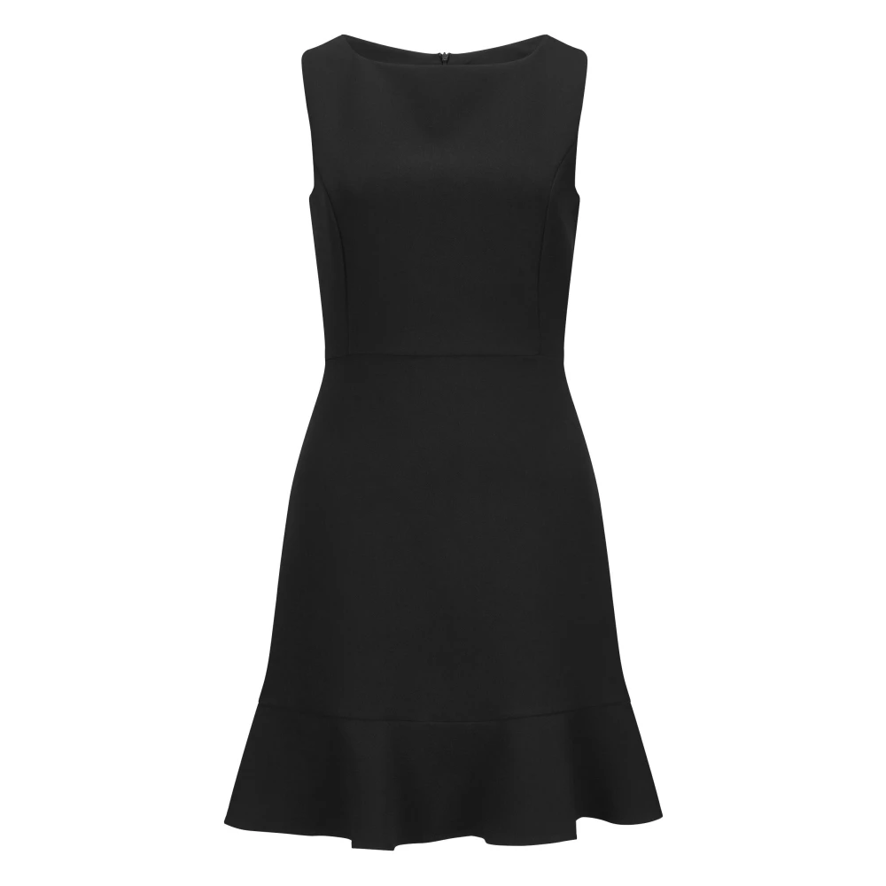 Nicowa Elegante mouwloze jurk met gerimpelde zoom Black Dames