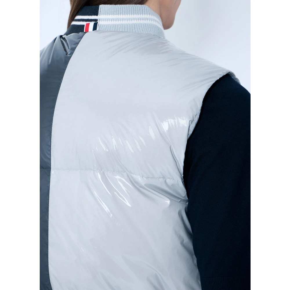 Thom Browne Hoogglans Contrast Dons Gilet Gray Heren