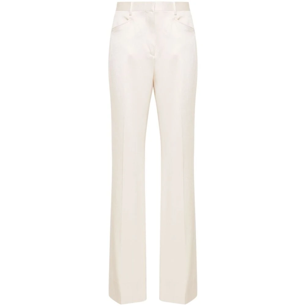 Tom Ford Ivory Vit Skräddarsydd Bootcut Byxor Beige, Dam